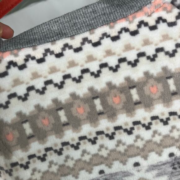 Cuddl‎ Duds Fair Isle Pajama Set Long Sleeve Pants PS Pink Gray Cozy Fleece - Picture 2 of 16
